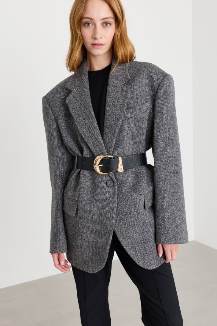 Oversized buckle belt - BLACK - Intrend - 3