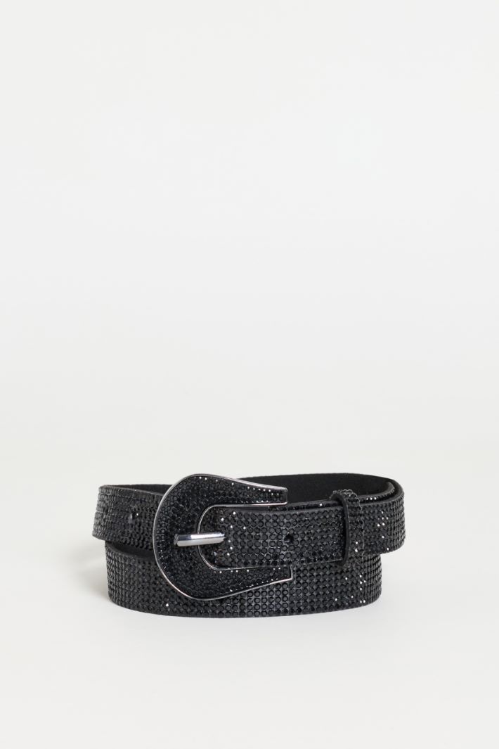 Cinturón con pedrería - NEGRO - Intrend