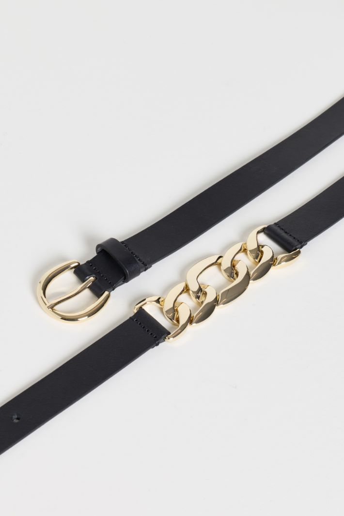 Double-wrap leather belt - BLACK - Intrend - 2