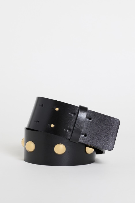 Leather belt with studs - Intrend