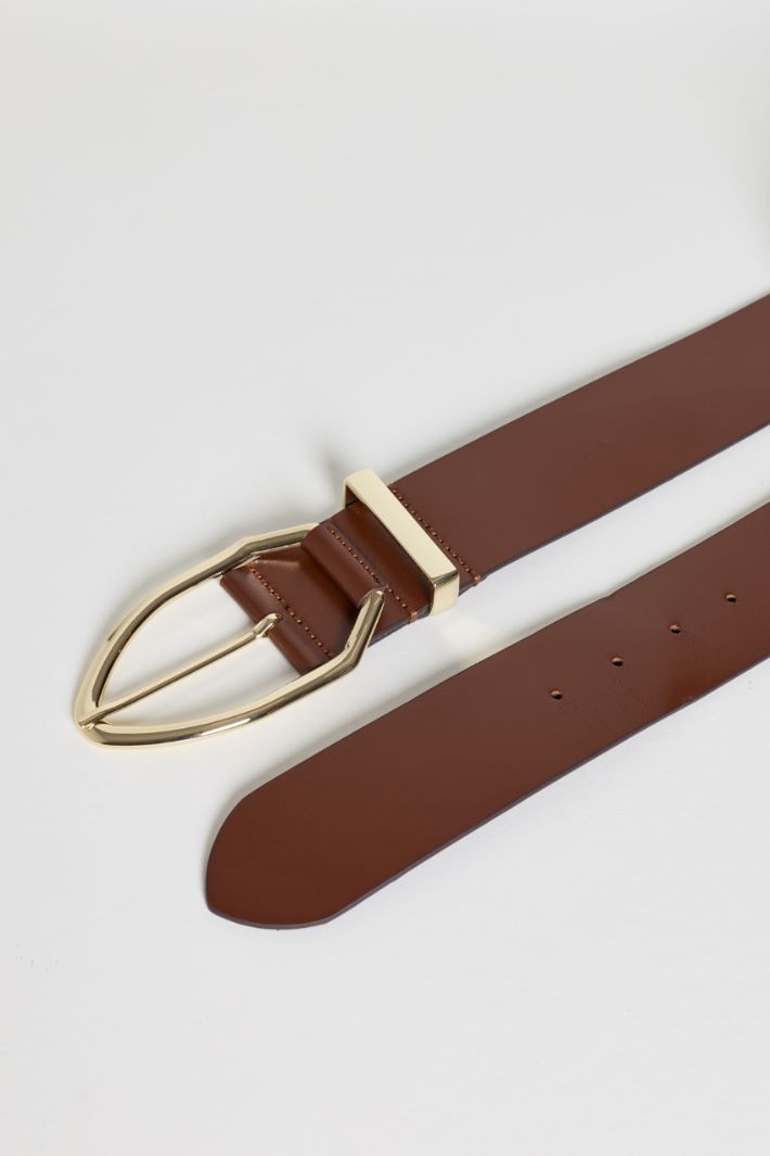 Geometric buckle belt - BROWN - Intrend - 2