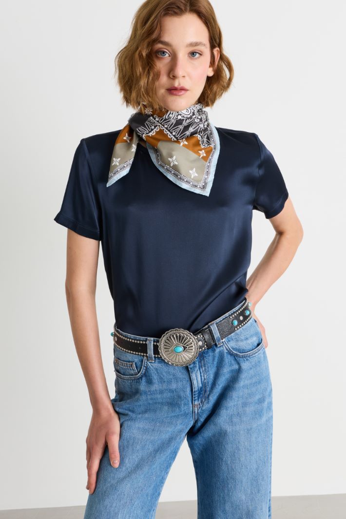 Jewelled and Studded Belt - BLACK - Intrend - 3