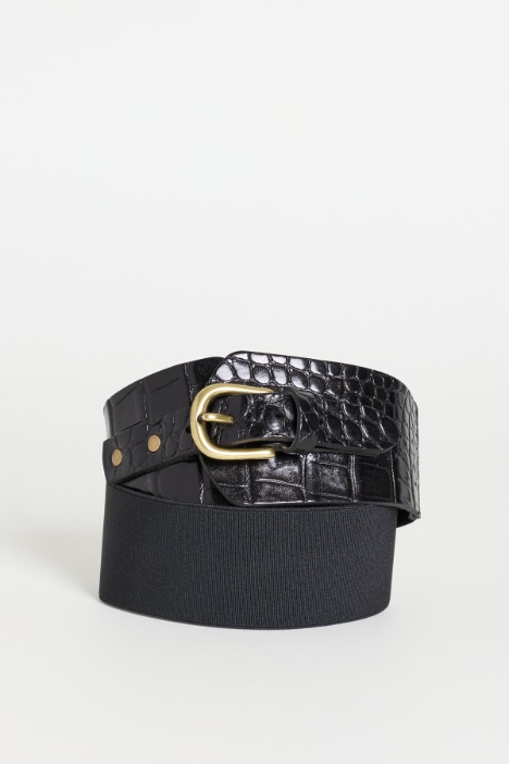 Croc-effect leather belt - Intrend