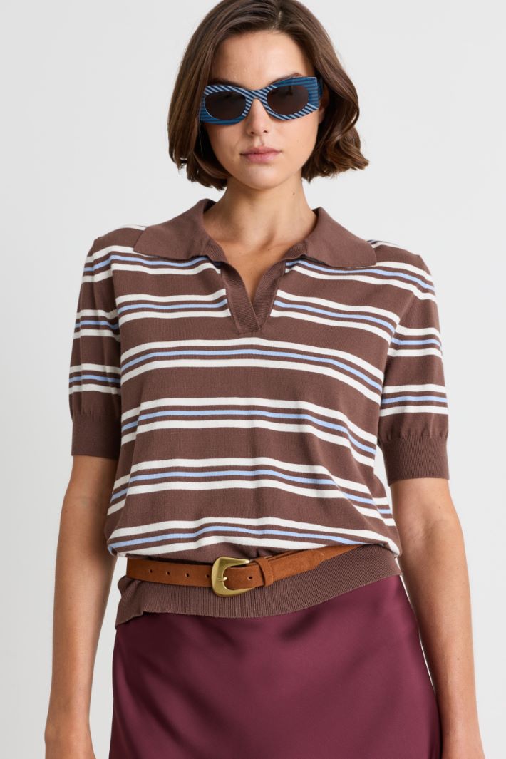 Cintura in pelle scamosciata - MARRONE - Intrend - 3