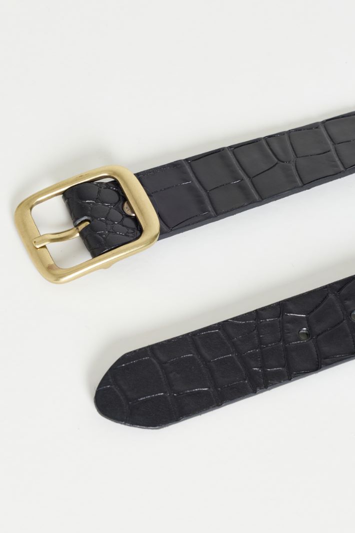 Ceinture façon crocodile - NOIR - Intrend - 2