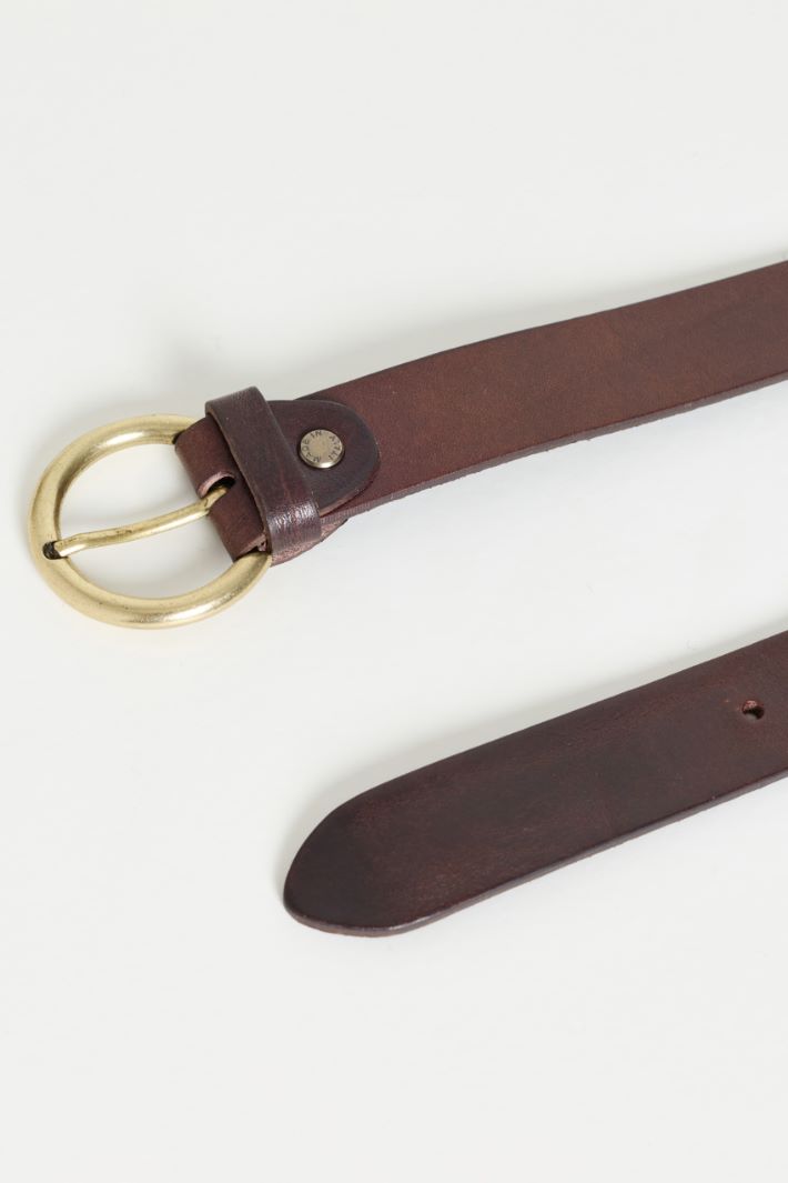 Leather belt - BROWN - Intrend - 2