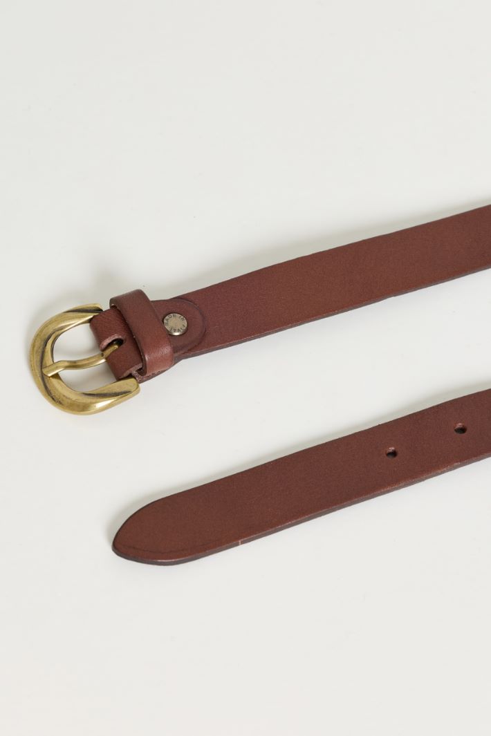 Leather belt - BROWN - Intrend - 2