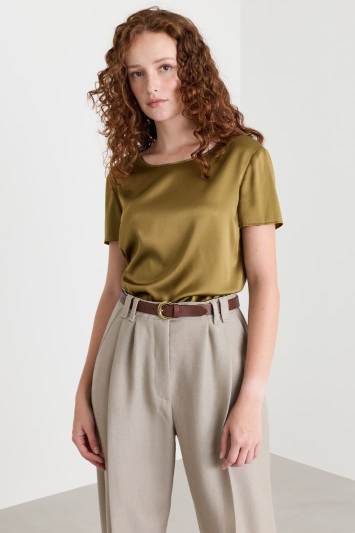 Leather belt - BROWN - Intrend - 3