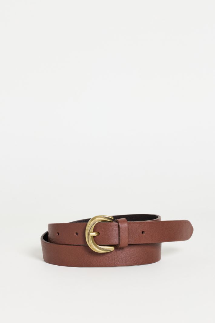 Leather belt - BROWN - Intrend