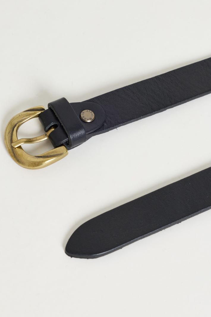 Leather belt - BLACK - Intrend - 2
