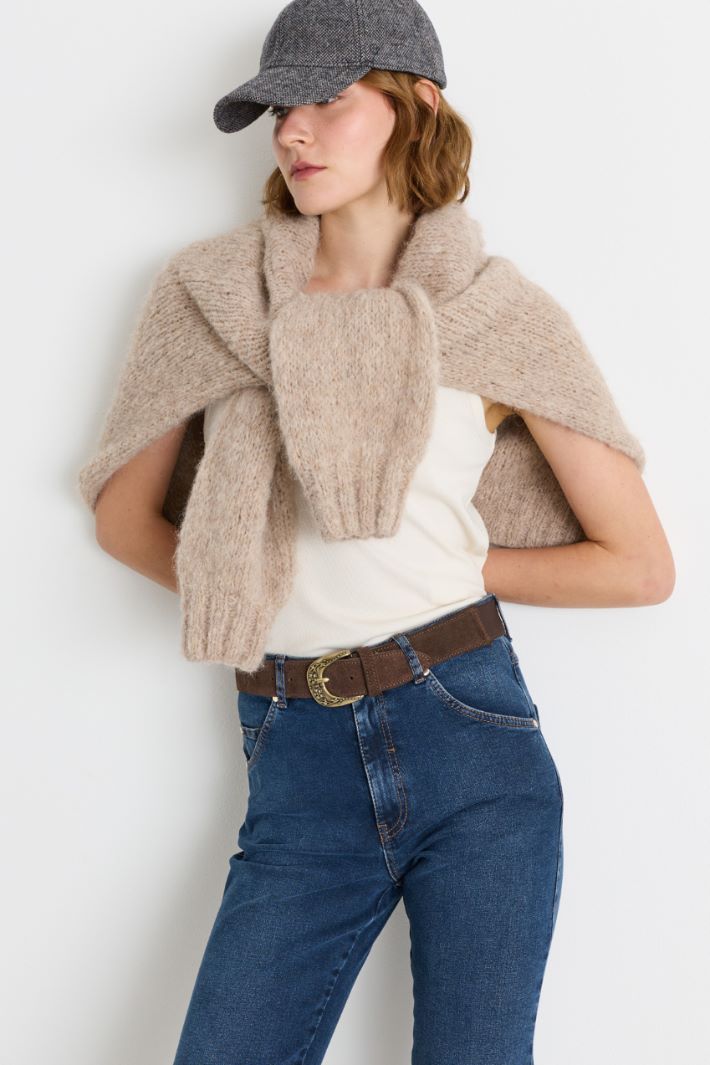 Suede belt - BROWN - Intrend - 3