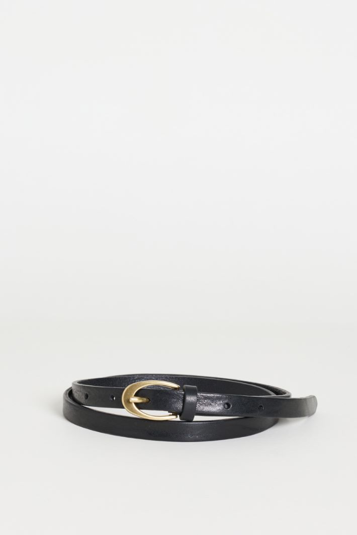 Cintura sottile in pelle - NERO - Intrend