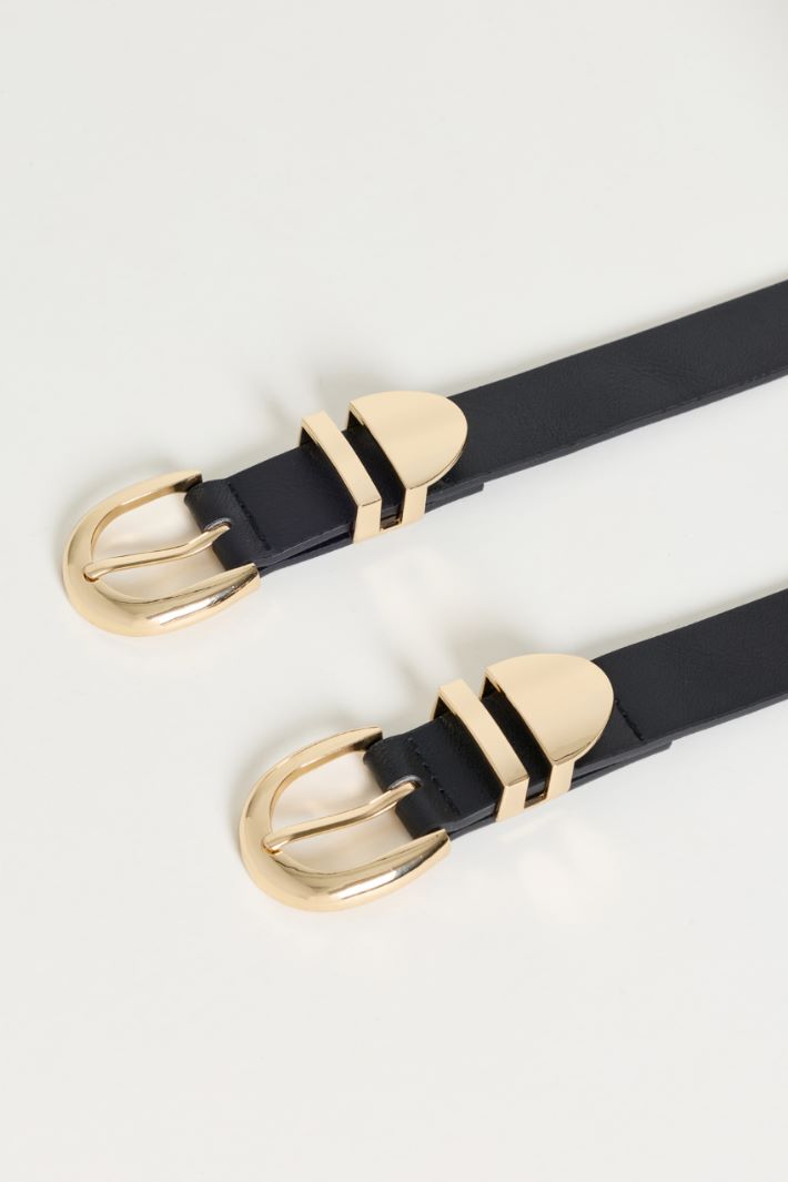 Double-buckle belt - BLACK - Intrend - 2