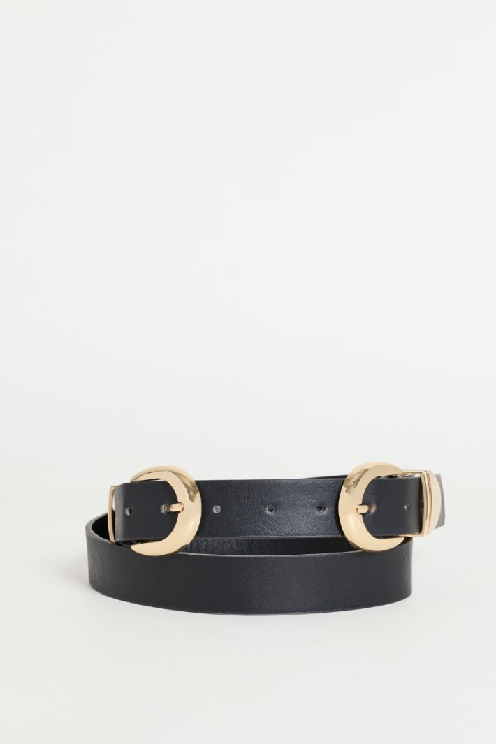 Double-buckle belt - BLACK - Intrend