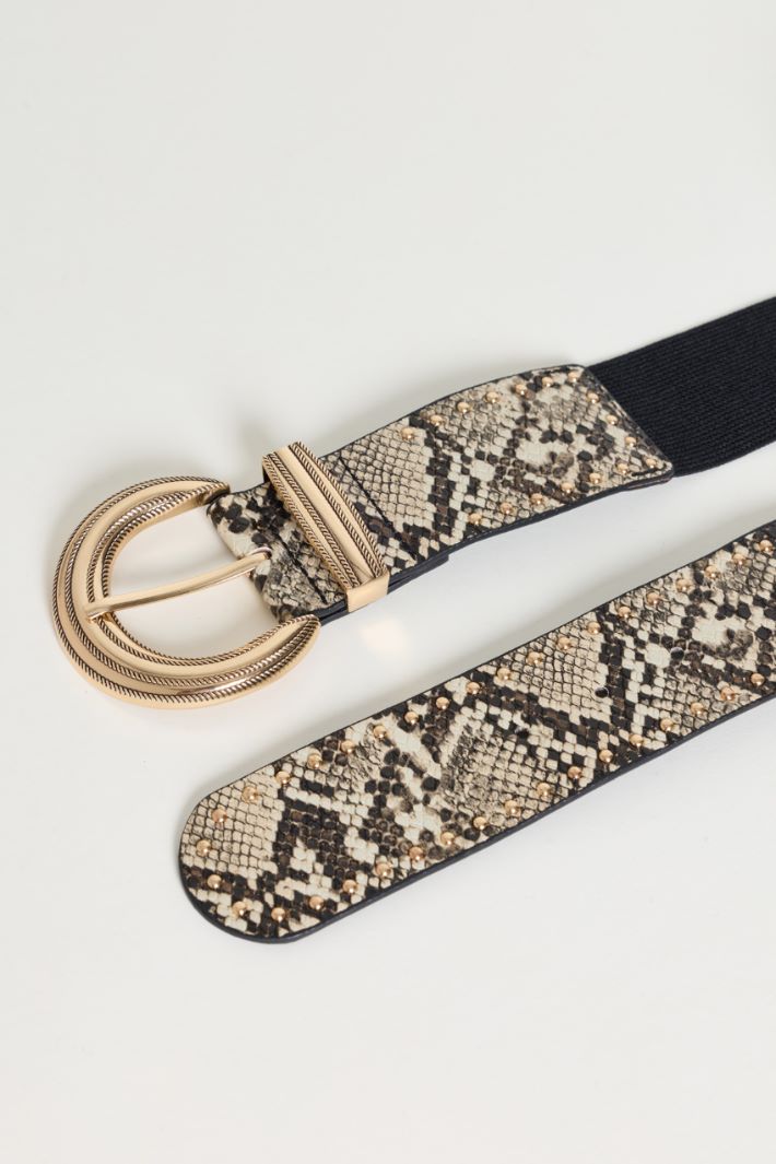Cintura in tessuto spalmato con borchie - ANIMALIER - Intrend - 2