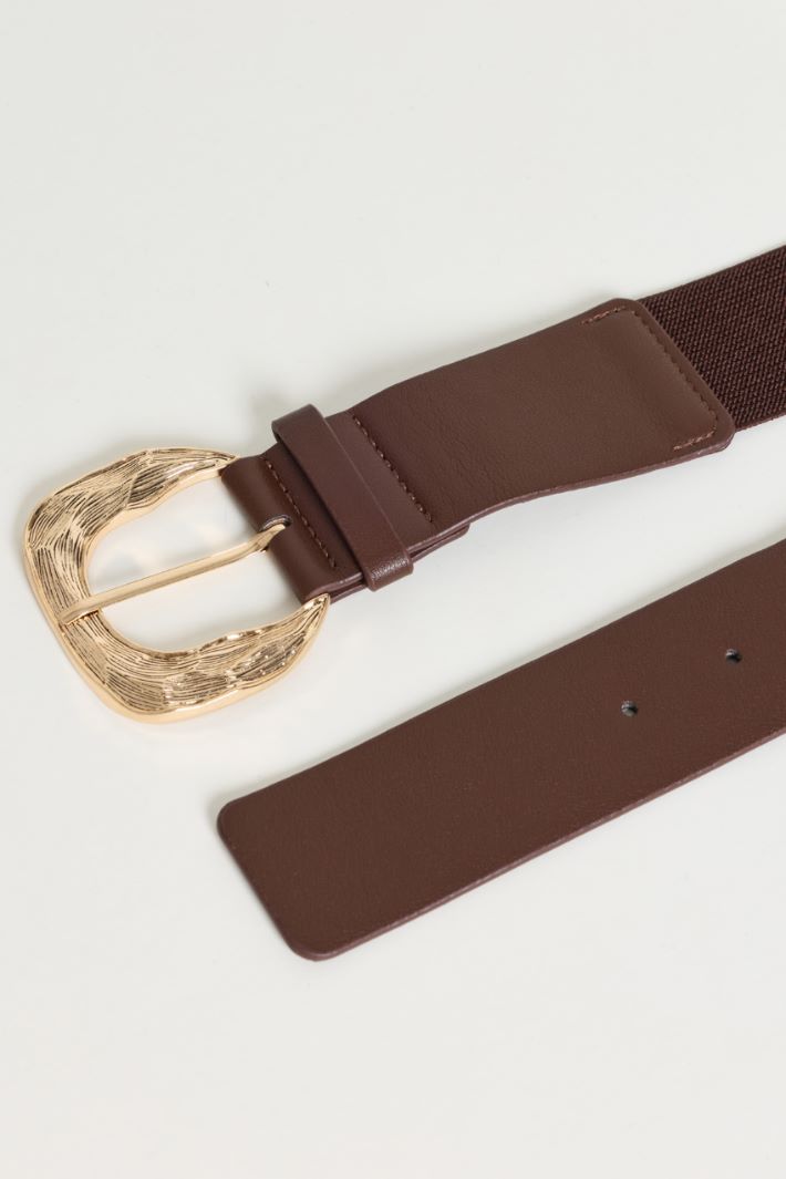 Cintura con inserto elastico - MARRONE - Intrend - 2