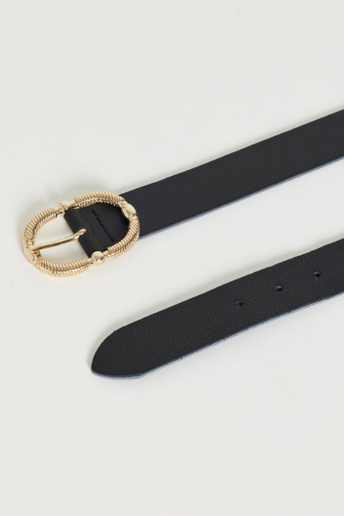 Genuine leather belt - BLACK - Intrend - 2