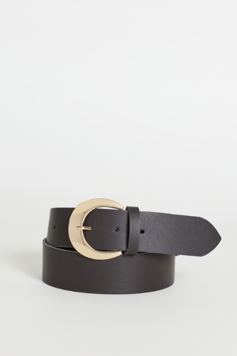 Tumbled leather belt - Intrend