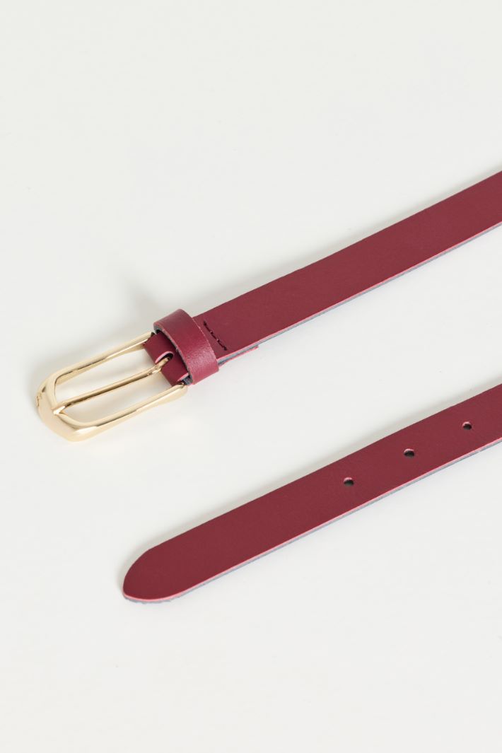 Smooth leather belt - BORDEAUX - Intrend - 2
