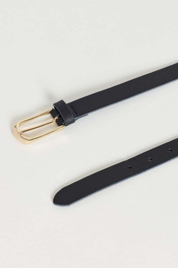 Smooth leather belt - BLACK - Intrend - 2