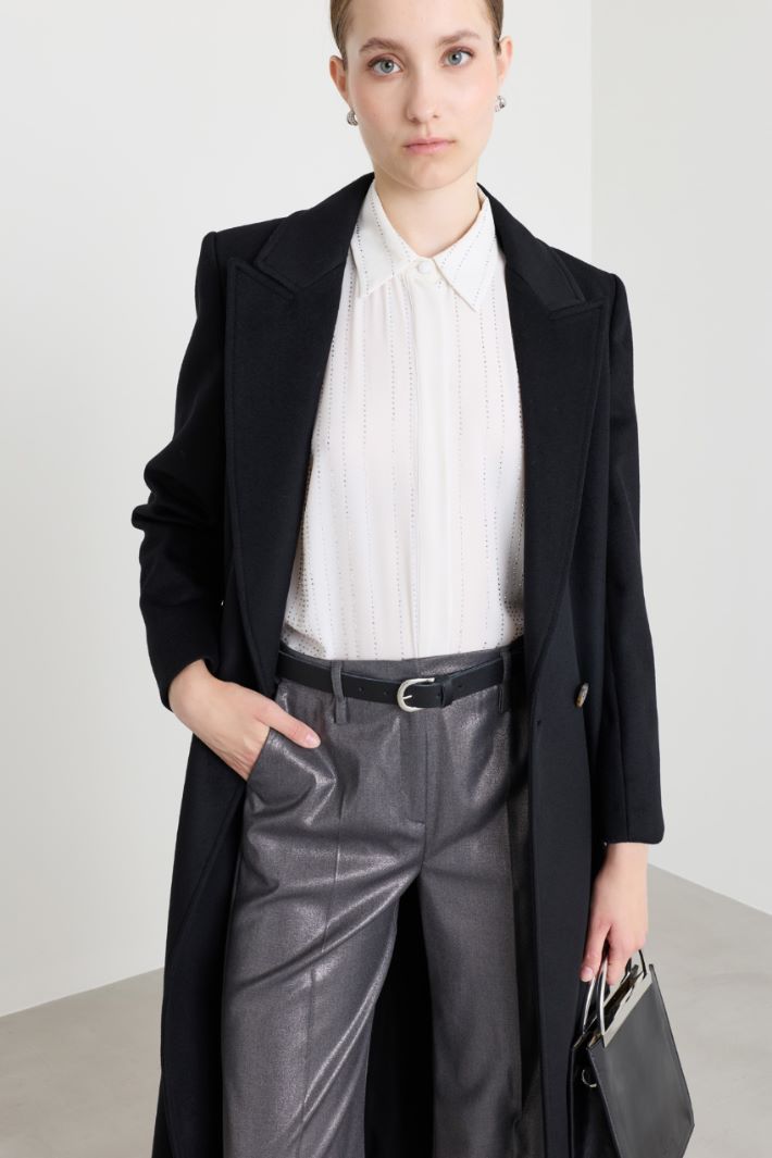 Tumbled leather belt - BLACK - Intrend - 3