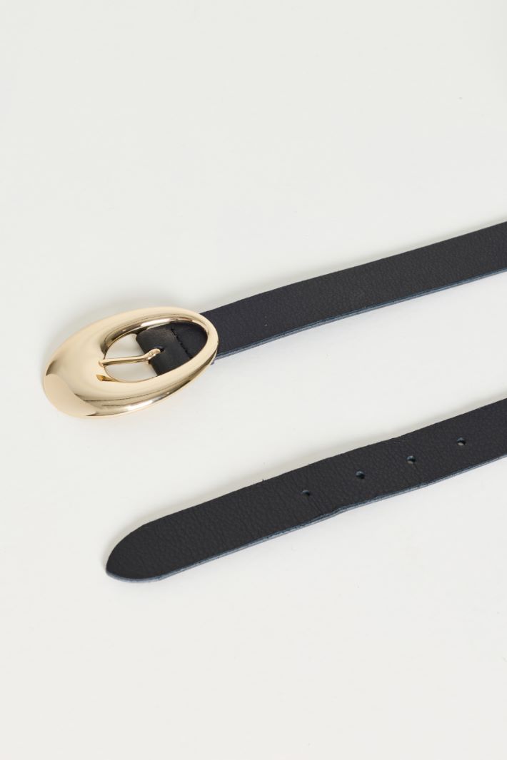 Oval buckle belt - BLACK - Intrend - 2