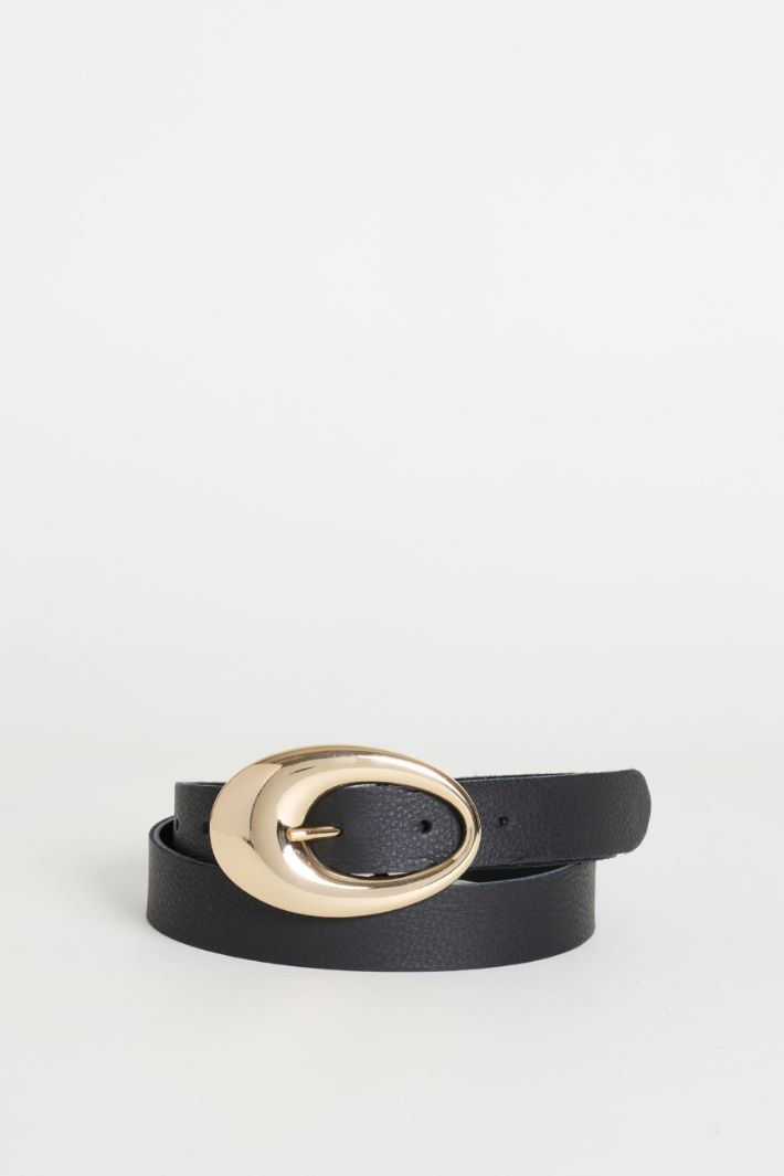 Oval buckle belt - BLACK - Intrend