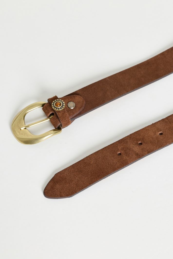 Suede belt - BROWN - Intrend - 2