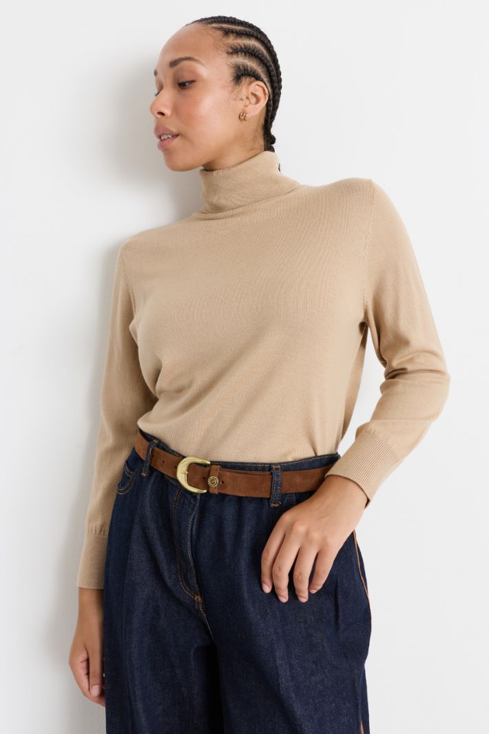Suede belt - BROWN - Intrend - 3