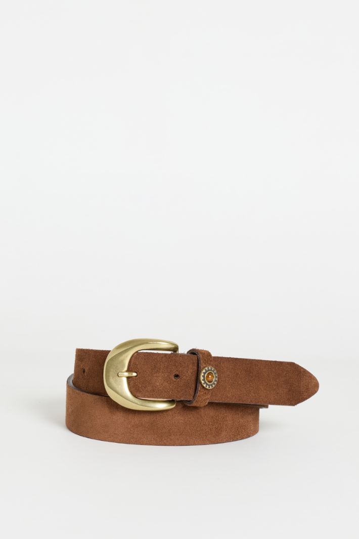 Suede belt - BROWN - Intrend