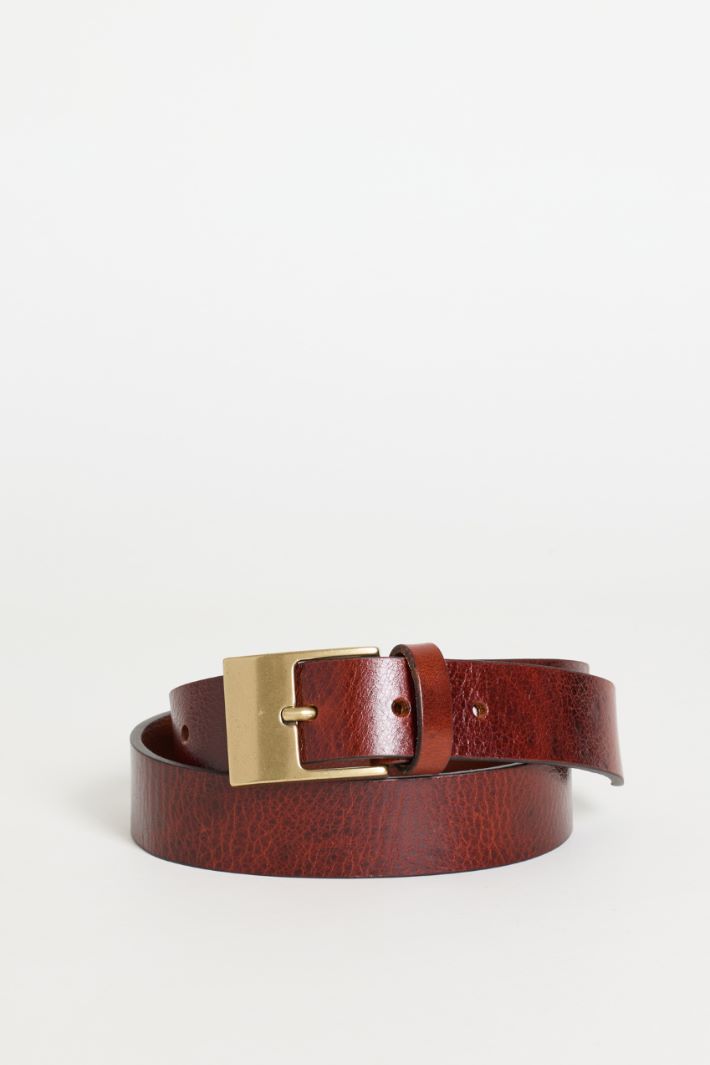 Leather belt - BROWN - Intrend