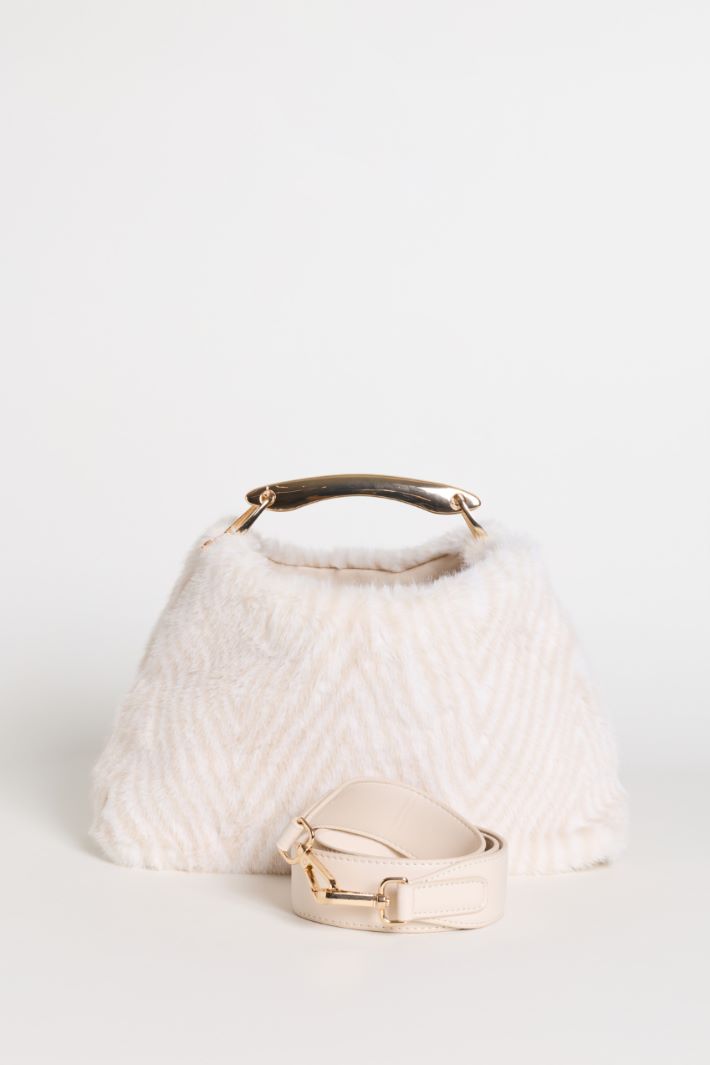 Borsa in tessuto morbido e caldo - BIANCO - Intrend - 3