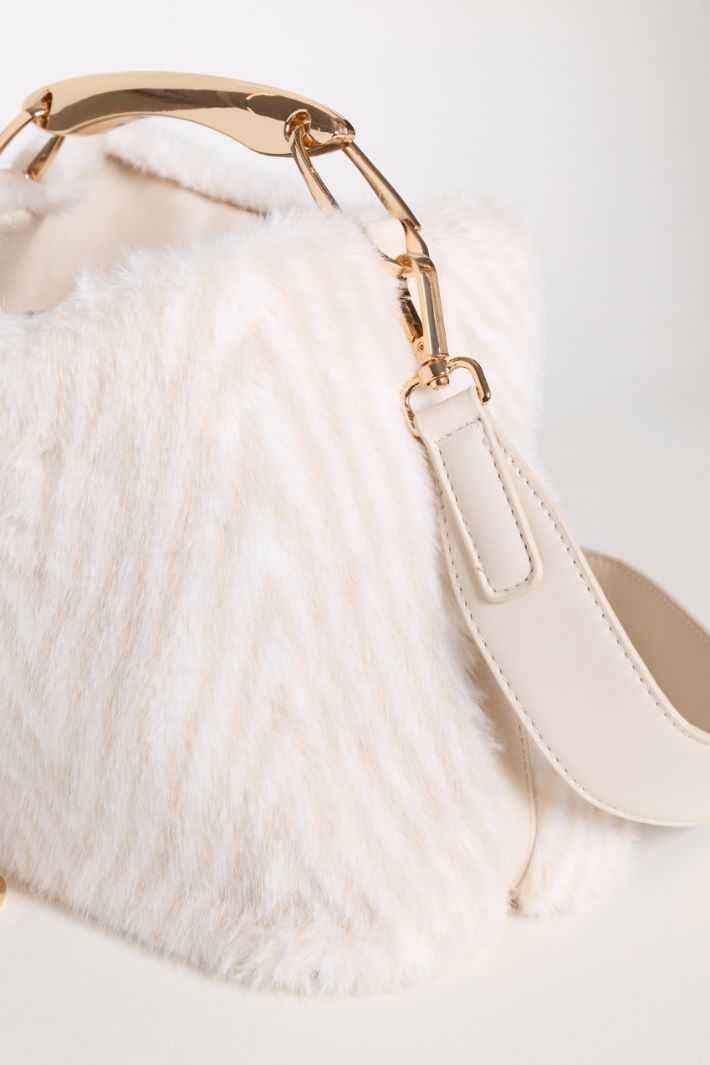 Borsa in tessuto morbido e caldo - BIANCO - Intrend - 4