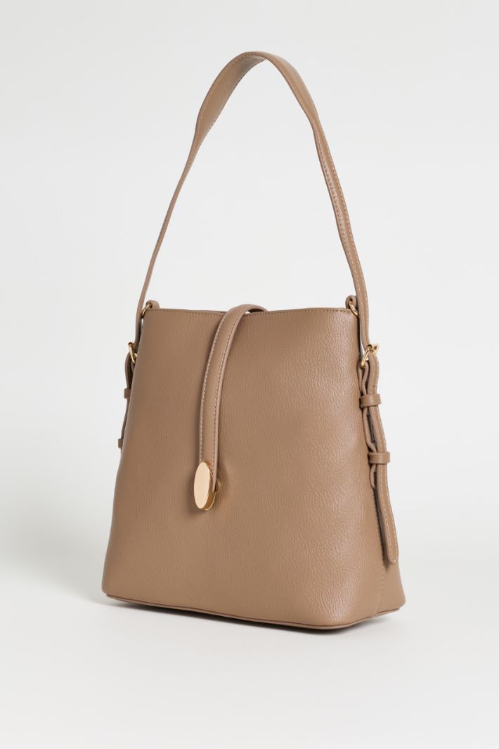 Top-handle bag with shoulder strap - CAMEL - Intrend - 2