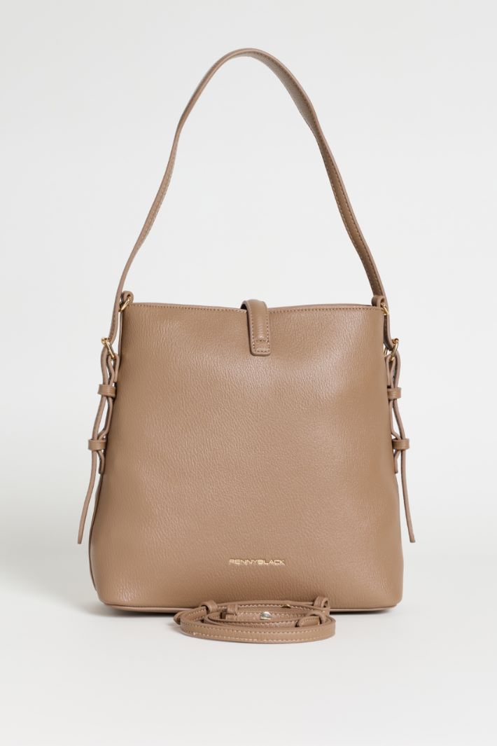 Top-handle bag with shoulder strap - CAMEL - Intrend - 3