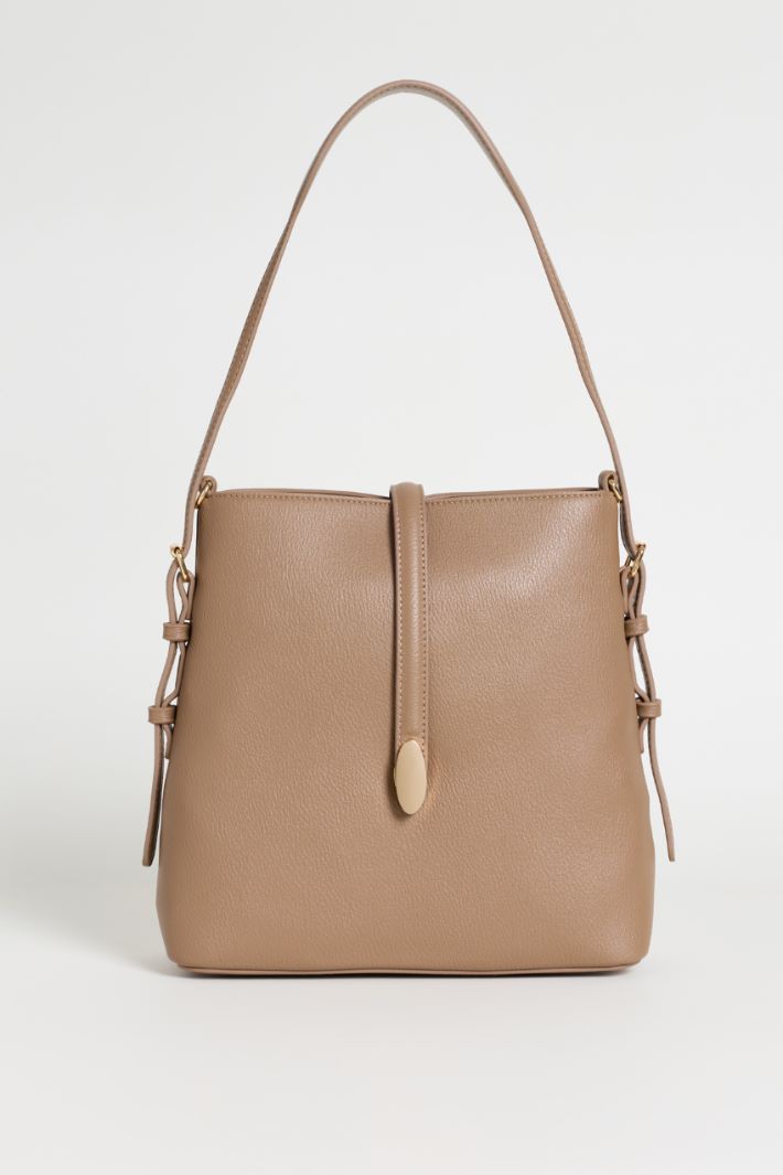 Top-handle bag with shoulder strap - CAMEL - Intrend