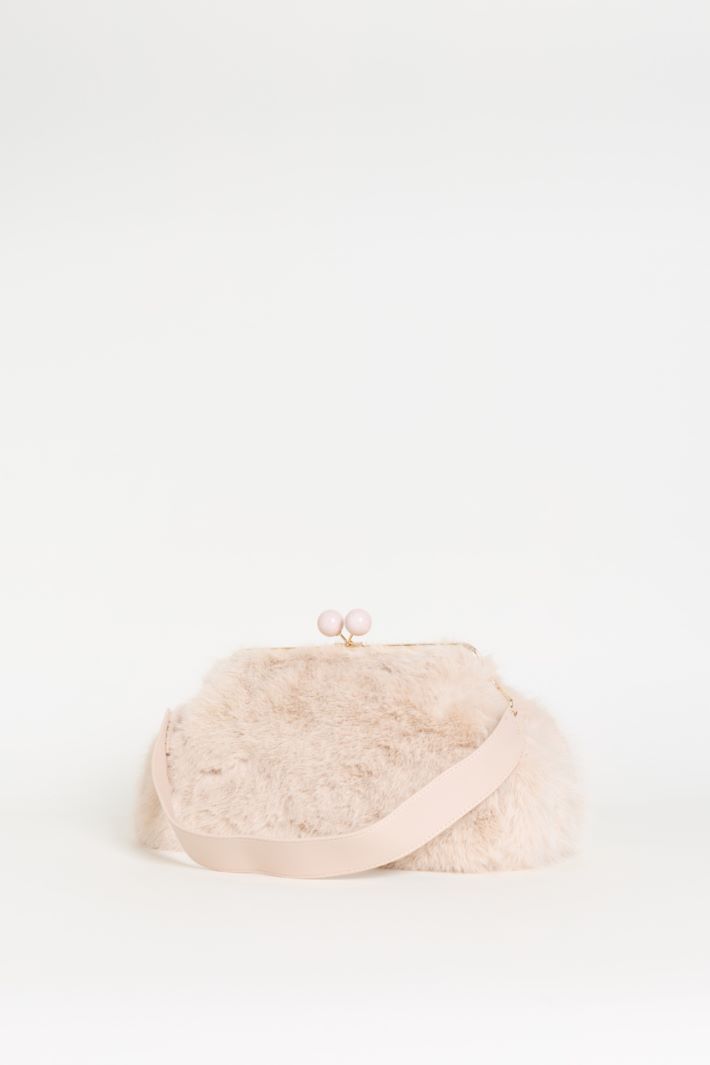 Maxi pochette in tessuto morbido e caldo - ROSA - Intrend - 2