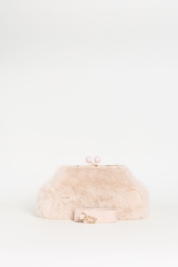 Maxi pochette in tessuto morbido e caldo - ROSA - Intrend - 3
