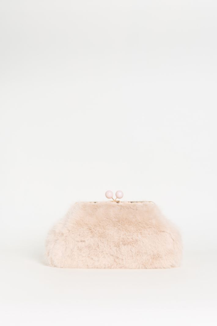 Maxi pochette in tessuto morbido e caldo - ROSA - Intrend