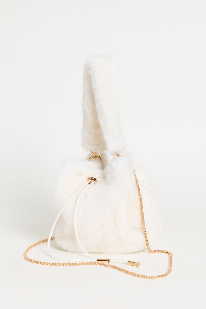 Soft, plush fabric bag - WHITE - Intrend - 2