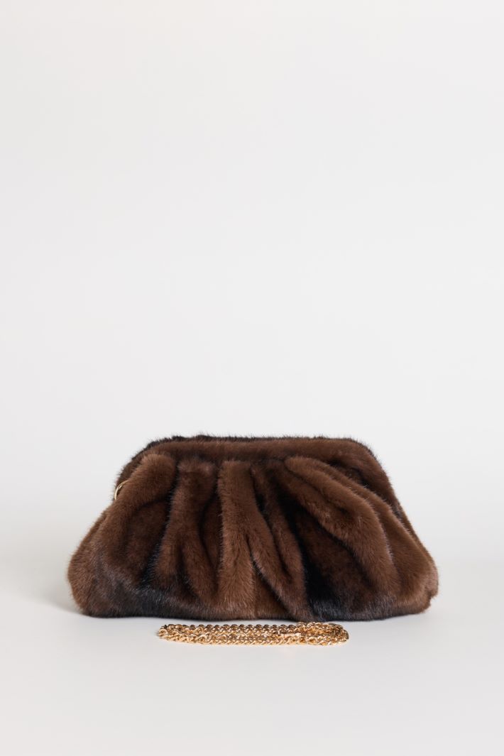 Pochette in tessuto morbido e caldo - MARRONE - Intrend - 3