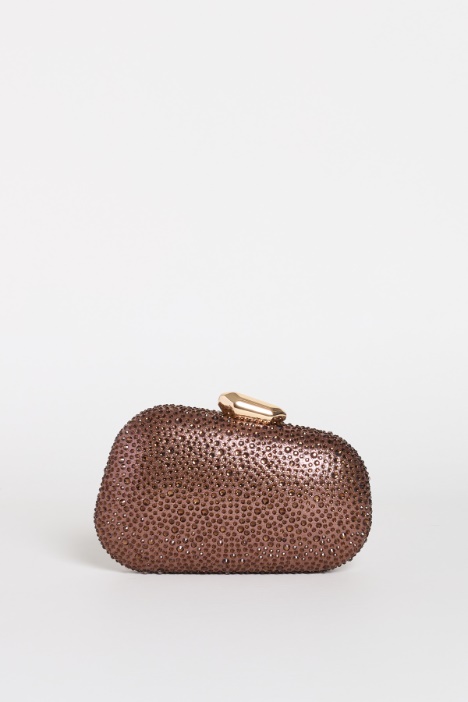 Structured Rhinestone Clutch - Intrend