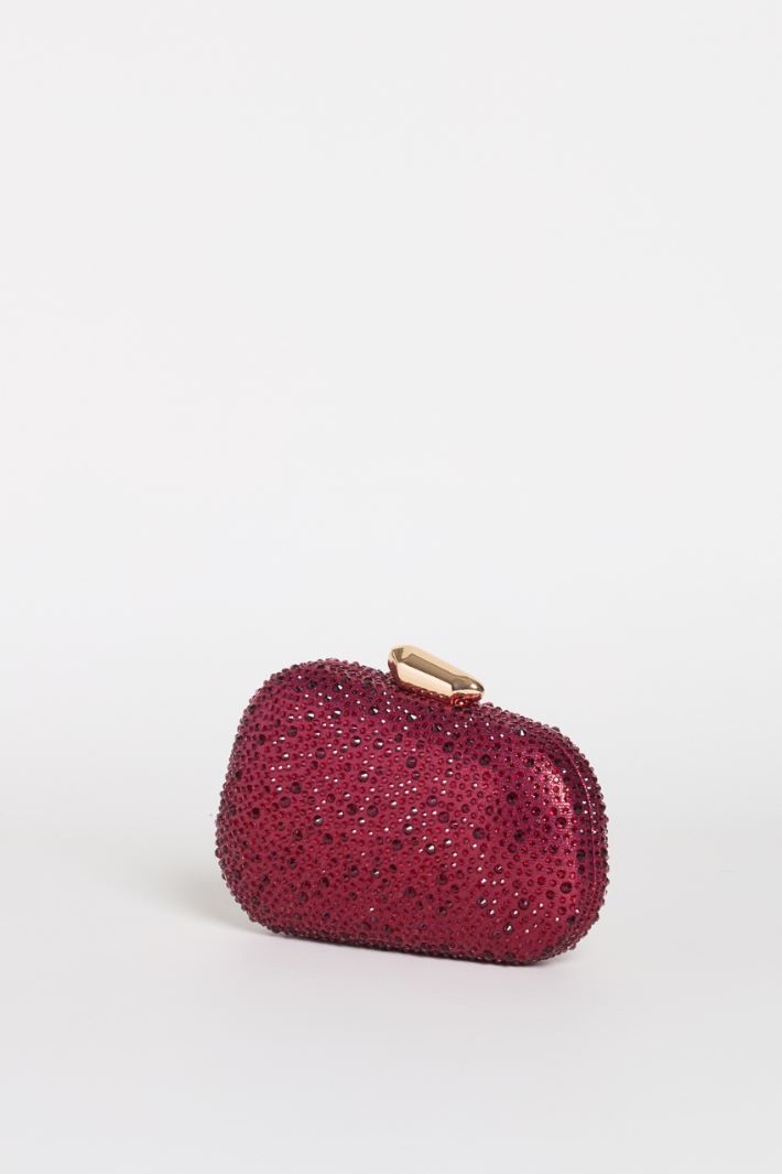 Structured Rhinestone Clutch - BORDEAUX - Intrend - 2