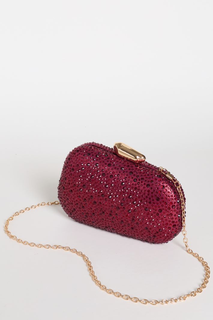 Structured Rhinestone Clutch - BORDEAUX - Intrend - 4