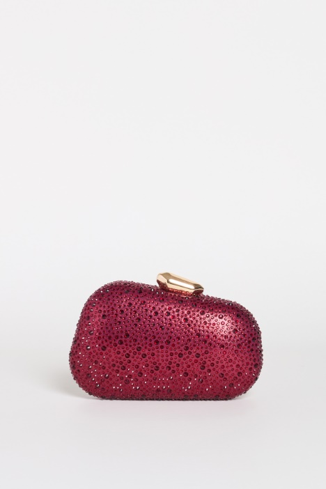 Structured Rhinestone Clutch - Intrend