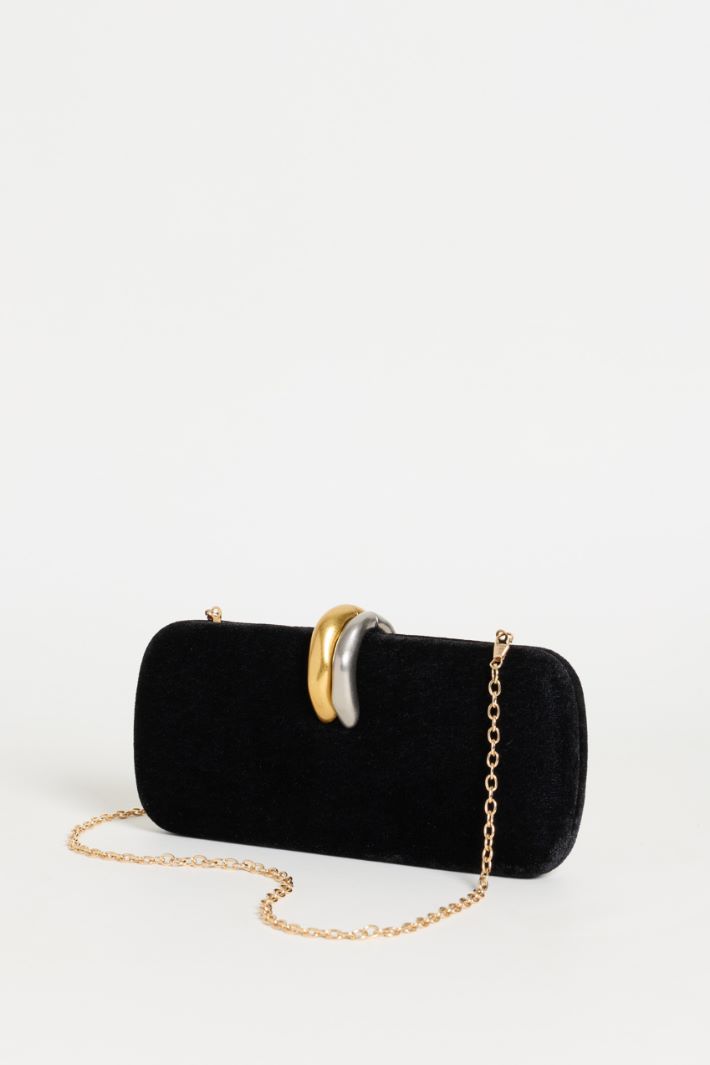 Fabric clutch - BLACK - Intrend - 2
