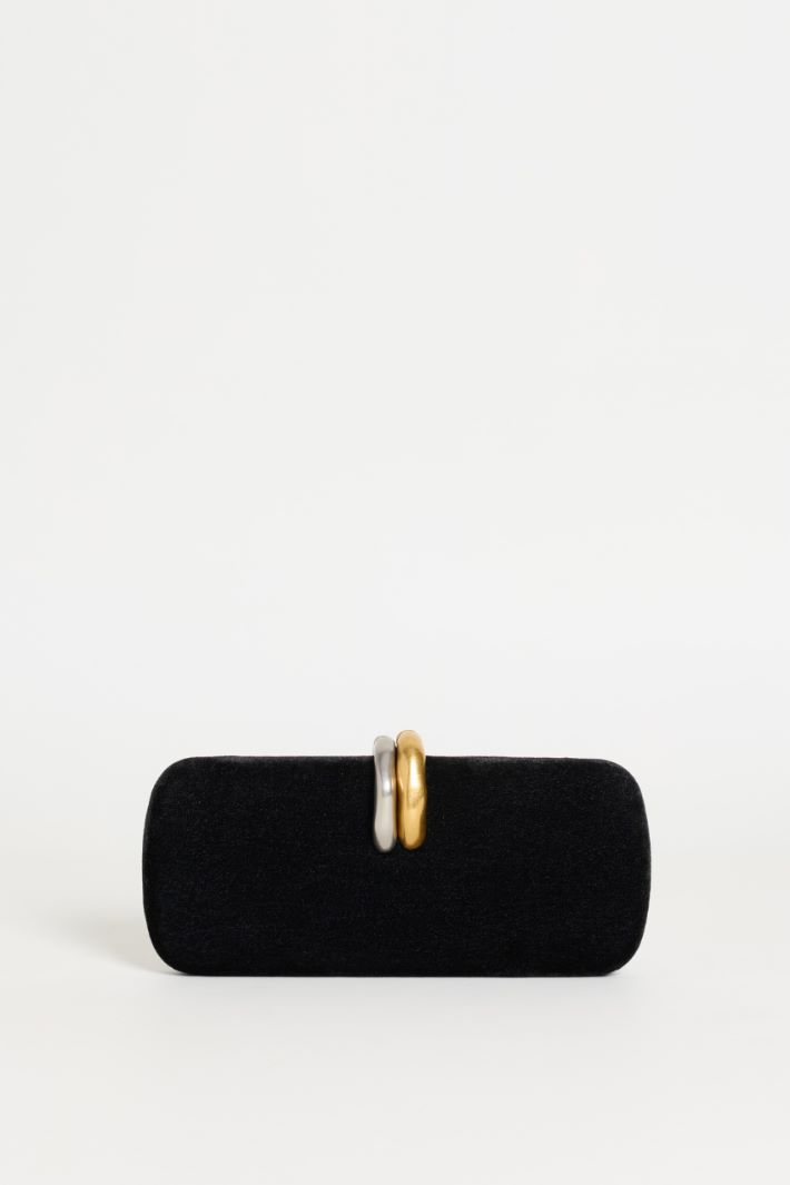 Fabric clutch - BLACK - Intrend - 3