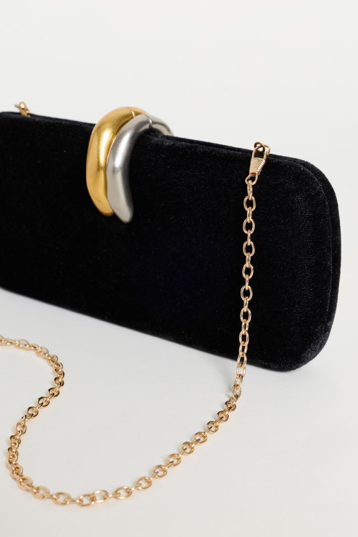 Fabric clutch - BLACK - Intrend - 4