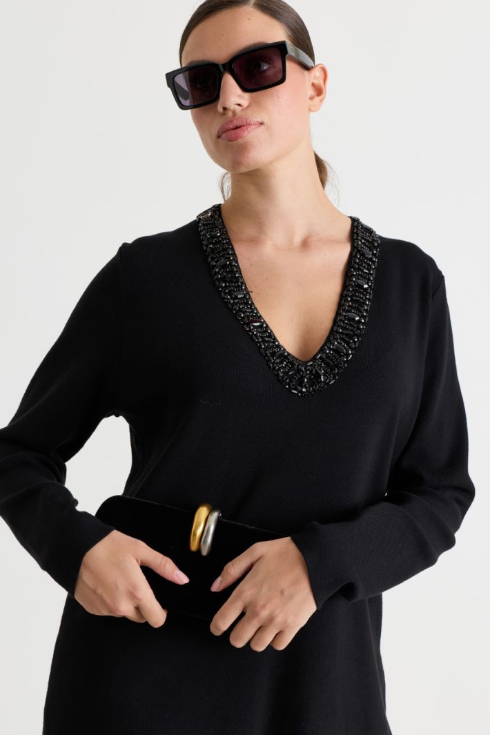 Fabric clutch - BLACK - Intrend - 5
