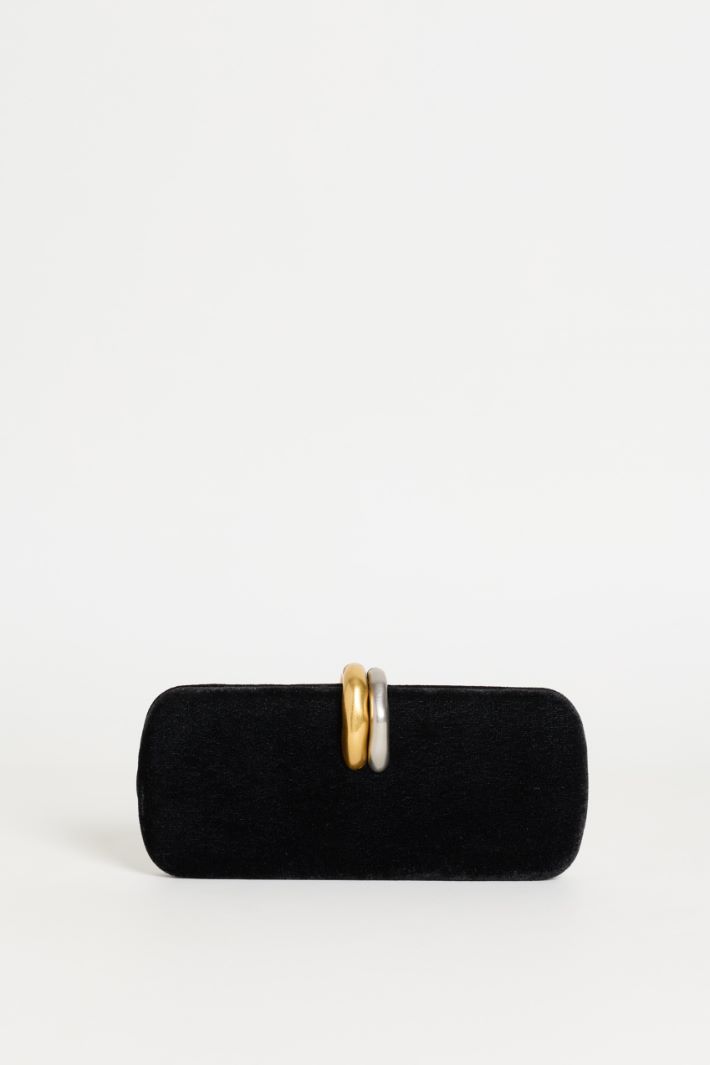 Fabric clutch - BLACK - Intrend